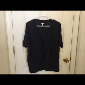 Blue Short Sleeve Cardigan